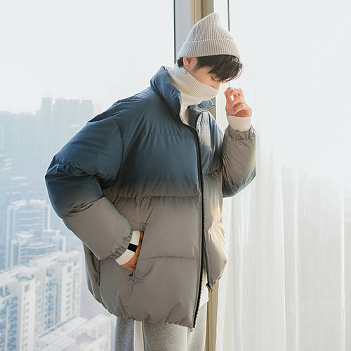 Sicilian Men's Winter New Reflective Gradient Thicken Coat