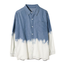 Load image into Gallery viewer, Sicilian men&#39;s summer thin sunscreen shirt tie-dye gradient shirt male Korean version of the trend loose men&#39;s shirt
