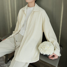 Load image into Gallery viewer, Sicilian men&#39;s autumn thin jacket men&#39;s Korean version of the trend of men&#39;s loose white casual pit striped jacket
