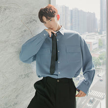 Load image into Gallery viewer, 【Take a 40% off straight down】College wind tie white shirt Korean fashion casual men&#39;s white shirt jacket
