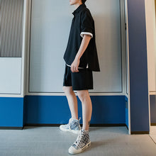 Load image into Gallery viewer, Sicilian men&#39;s fashion brand thin five-point pants casual pants male Korean version of the trend loose men&#39;s black shorts
