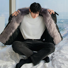 Load image into Gallery viewer, Sicilian Men&#39;s Fur Collar Hooded Cotton Jacket Thicken Warm Loose Casual Teenage Men&#39;s Jacket

