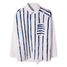 Load image into Gallery viewer, Sicilian men&#39;s autumn long-sleeved casual shirts hand-painted graffiti line shirts men&#39;s design sense niche tops
