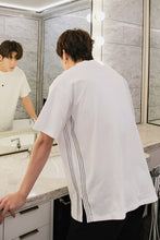 Load image into Gallery viewer, Sicilian men&#39;s spring wear white short-sleeved men&#39;s tide brand trend men&#39;s loose open-line five-point sleeve t-shirt
