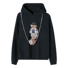 Load image into Gallery viewer, Sicilian men&#39;s clothing send shoulder bag autumn men&#39;s Korean style shirt loose embroidery bear hooded sweater men trend
