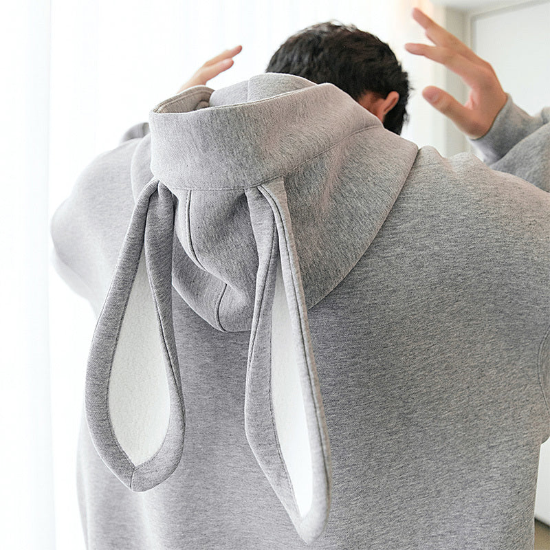 Sicilian men's autumn new lazy style long-sleeved cute rabbit ears casual loose student sweater hooded