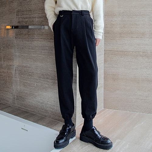 Sicilian men's winter new nine-point beam pants men's loose trend woolen trousers youth casual trousers