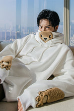 Load image into Gallery viewer, Sicilian men&#39;s winter new men&#39;s hooded sweater thickened flocking bear casual cute fake two-piece tops
