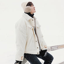 Load image into Gallery viewer, 【Spot quick delivery】White loose casual padded lamb wool coat jacket men autumn and winter
