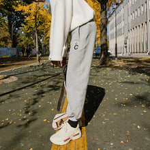 Load image into Gallery viewer, Sicilian men&#39;s spring and autumn casual pants men&#39;s Korean version of the trend of loose and thick nine-point embroidery trousers
