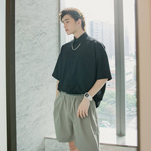 Load image into Gallery viewer, Sicilian men&#39;s summer thin white short-sleeved shirt male Korean version of the trend loose men&#39;s five-point sleeve white shirt
