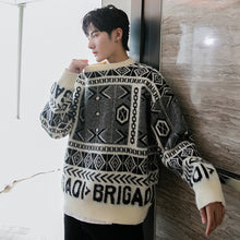 Load image into Gallery viewer, Sicilian men&#39;s winter new round neck sweater contrast jacquard retro style loose trend pullover sweater men
