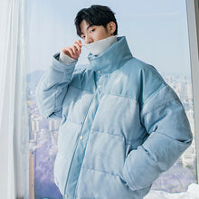 Load image into Gallery viewer, Sicilian men&#39;s winter new stand-up collar cotton coat contrast stitching bread clothes loose trend handsome men&#39;s jacket
