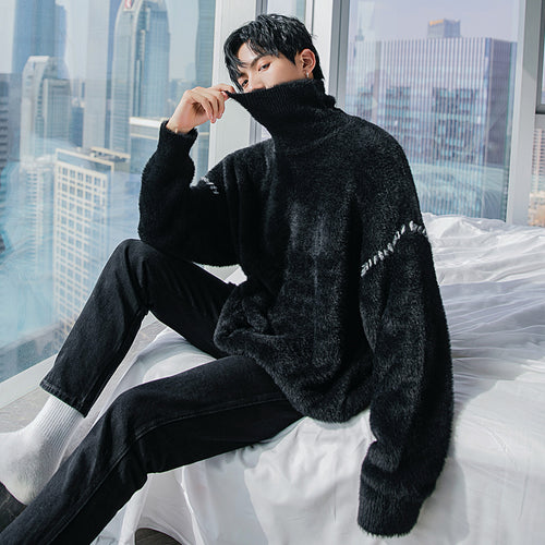 Sicilian Men's Men's Handsome Turtleneck Sweater Loose Thickening Korean Trend Top-stitch Knitwear 4699026491817 4699026491818 4699026491819 4699026491820