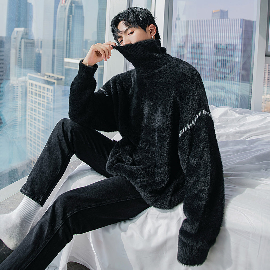 Sicilian Men's Men's Handsome Turtleneck Sweater Loose Thickening Korean Trend Top-stitch Knitwear 4699026491817 4699026491818 4699026491819 4699026491820