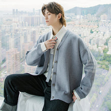 Load image into Gallery viewer, Sicilian men&#39;s wear send tie autumn men&#39;s cardigan jacket male Korean version of the trend loose college style sweater
