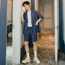 Load image into Gallery viewer, Sicilian men&#39;s summer thin suit jacket shorts two-piece suit men&#39;s loose casual suit suit men
