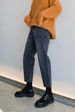 Load image into Gallery viewer, Sicilian men&#39;s loose straight-leg casual young men Korean style trendy men&#39;s nine-point dark gray jeans
