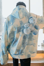 Load image into Gallery viewer, Sicilian men&#39;s autumn new tie-dye top with cross-body bear doll trendy loose and handsome hooded sweater
