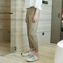 Load image into Gallery viewer, Sicilian men&#39;s spring cotton and linen pants men&#39;s Korean version of the trend of men&#39;s loose nine-point trousers casual suit pants
