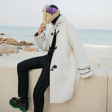 Load image into Gallery viewer, Sicilian men&#39;s winter new mid-length horn buckle woolen coat men&#39;s Korean loose thick hooded jacket
