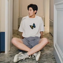 Load image into Gallery viewer, 【Limited Time Special】Summer white short-sleeved men&#39;s tide brand trend men&#39;s half-sleeved loose five-point sleeve embroidered t-shirt
