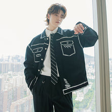 Load image into Gallery viewer, Sicilian men&#39;s spring ins wind denim jacket male Korean version of the trend loose tide brand men&#39;s printed jacket
