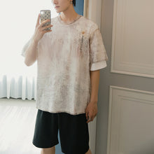 Load image into Gallery viewer, Sicilian men&#39;s summer short-sleeved men&#39;s tide brand trendy loose t-shirt ultra-thin perspective outer printed chiffon blouse
