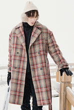 Load image into Gallery viewer, Sicilian men&#39;s plaid jacket men&#39;s autumn and winter Korean version of the trend in the long section of the knee thick woolen coat
