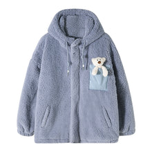 Load image into Gallery viewer, Sicilian men&#39;s winter new warm hooded jacket design sense bear doll particle velvet padded coat for men
