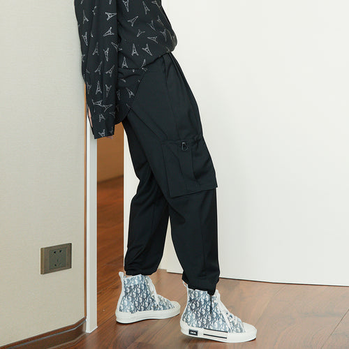 Sicilian men's spring casual pants men's Korean version of the trend of men's overalls nine points loose straight leggings pants