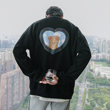 Load image into Gallery viewer, Sicilian men&#39;s new style loose long-sleeved back cute reflective bear trend all-match white high-neck sweater
