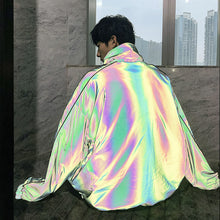 Load image into Gallery viewer, [西西里男装2020新款潮流青少年两面穿立领反光休闲夹克外套男潮]
