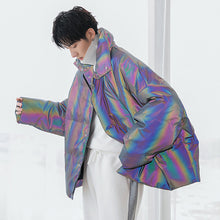 Load image into Gallery viewer, Sicilian men&#39;s winter new cotton-padded jacket reflective stand-up collar thickened warmth loose casual youth cotton jacket
