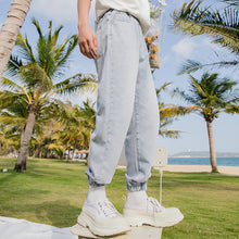 Load image into Gallery viewer, Sicilian men&#39;s light-colored jeans men&#39;s 2021 new loose and versatile casual trendy brand nine-point beam pants

