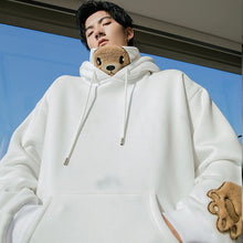 Load image into Gallery viewer, Sicilian men&#39;s winter new men&#39;s hooded sweater thickened flocking bear casual cute fake two-piece tops
