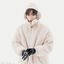 Load image into Gallery viewer, Sicilian Men&#39;s Men&#39;s Faux Rabbit Fur Both Sides Wear Loose Thick White Cotton Jacket Men&#39;s Fall Winter
