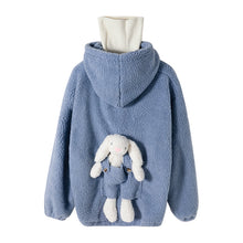Load image into Gallery viewer, Sicilian men&#39;s winter new lamb wool hooded sweater back design sense rabbit doll loose top men
