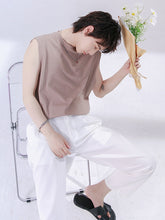 Load image into Gallery viewer, Sicilian men&#39;s sleeveless vest men&#39;s summer thin casual round neck t-shirt men&#39;s ins trend loose top
