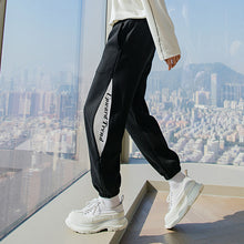 Load image into Gallery viewer, Sicilian men&#39;s winter new casual pants zipper slits embroidered letter beam pants loose casual trousers men
