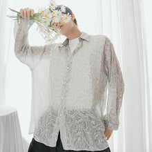 Load image into Gallery viewer, Sicilian men&#39;s shirt men&#39;s long-sleeved summer thin loose men&#39;s cardigan transparent summer sunscreen shirt breathable
