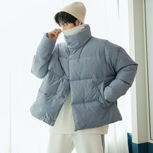 Load image into Gallery viewer, Sicilian men&#39;s mid-high collar down jacket design sense slits warm cotton jacket Korean style loose jacket
