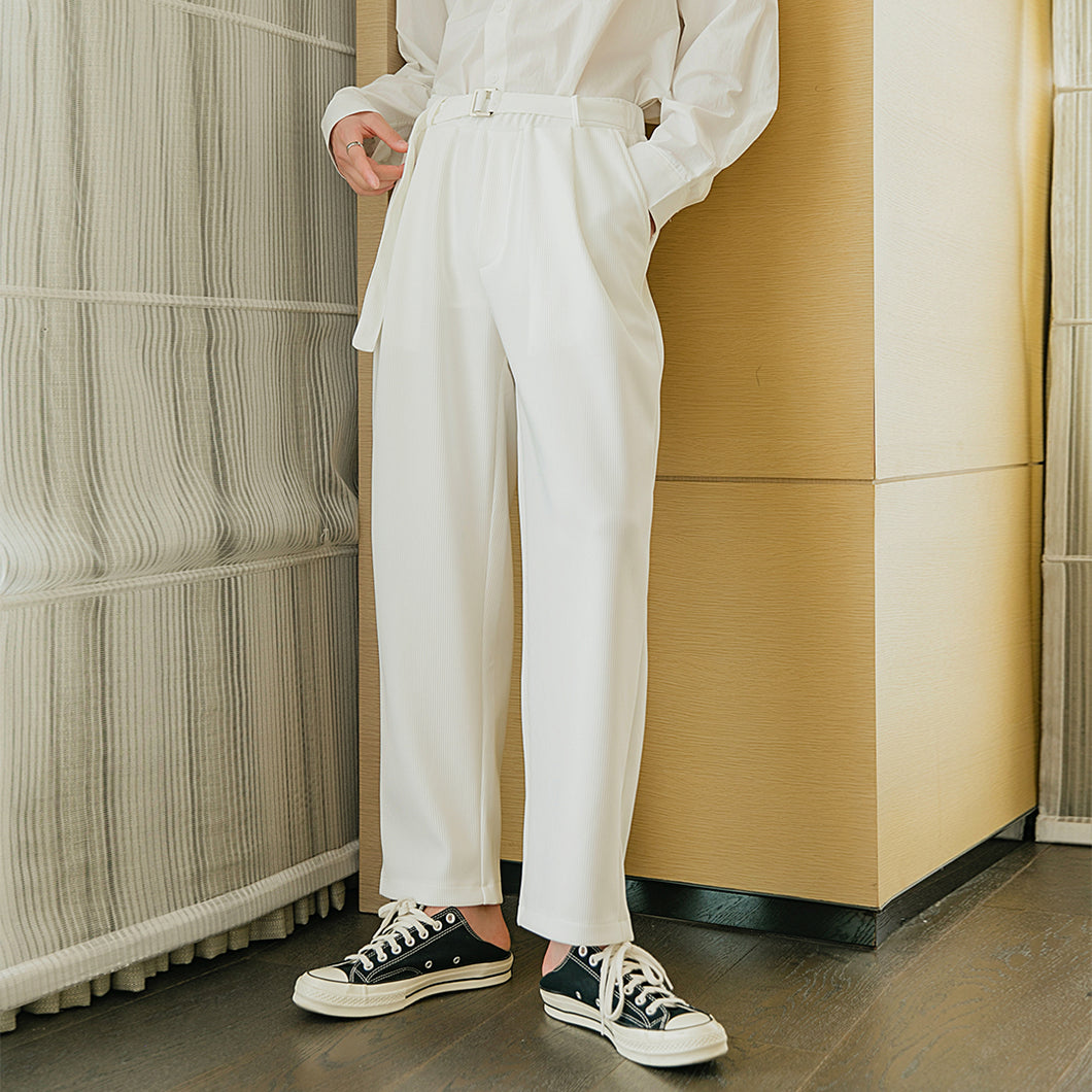 Sicilian Men's Spring Loose Straight Pants Men's Casual Pants Korean Trend Wild Vertical Stripes Lace-up Pants 4758043175085 4758043175086 4758043175087 4758043175084