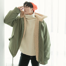 Load image into Gallery viewer, Sicilian men&#39;s thick lamb wool stand-up collar cotton-padded jacket Korean version of the trend of men&#39;s loose jacket men&#39;s tide autumn and winter
