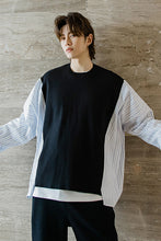 Load image into Gallery viewer, Sicilian men&#39;s autumn Korean men&#39;s design sense handsome shirt loose striped stitching sweater men thin
