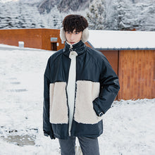 Load image into Gallery viewer, Sicilian men&#39;s clothing fast delivery ~ loose and thick lamb wool stitching lapel cotton jacket
