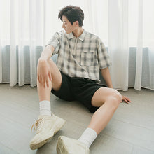 Load image into Gallery viewer, Sicilian men&#39;s summer thin white short-sleeved shirt male Korean version of the trend loose men&#39;s white shirt
