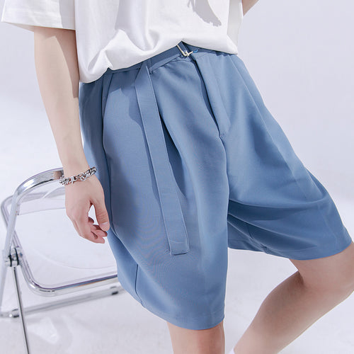 Sicilian men's casual shorts men's summer thin loose five-point pants men's youth solid color suit pants