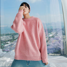 Load image into Gallery viewer, Sicilian men&#39;s autumn new round neck sweater pure color wild trend loose mohair pullover sweater men
