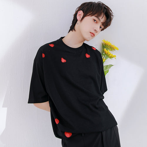 Sicilian men's love printing short-sleeved T-shirt men's 2021 new trend ins youth t-shirt top